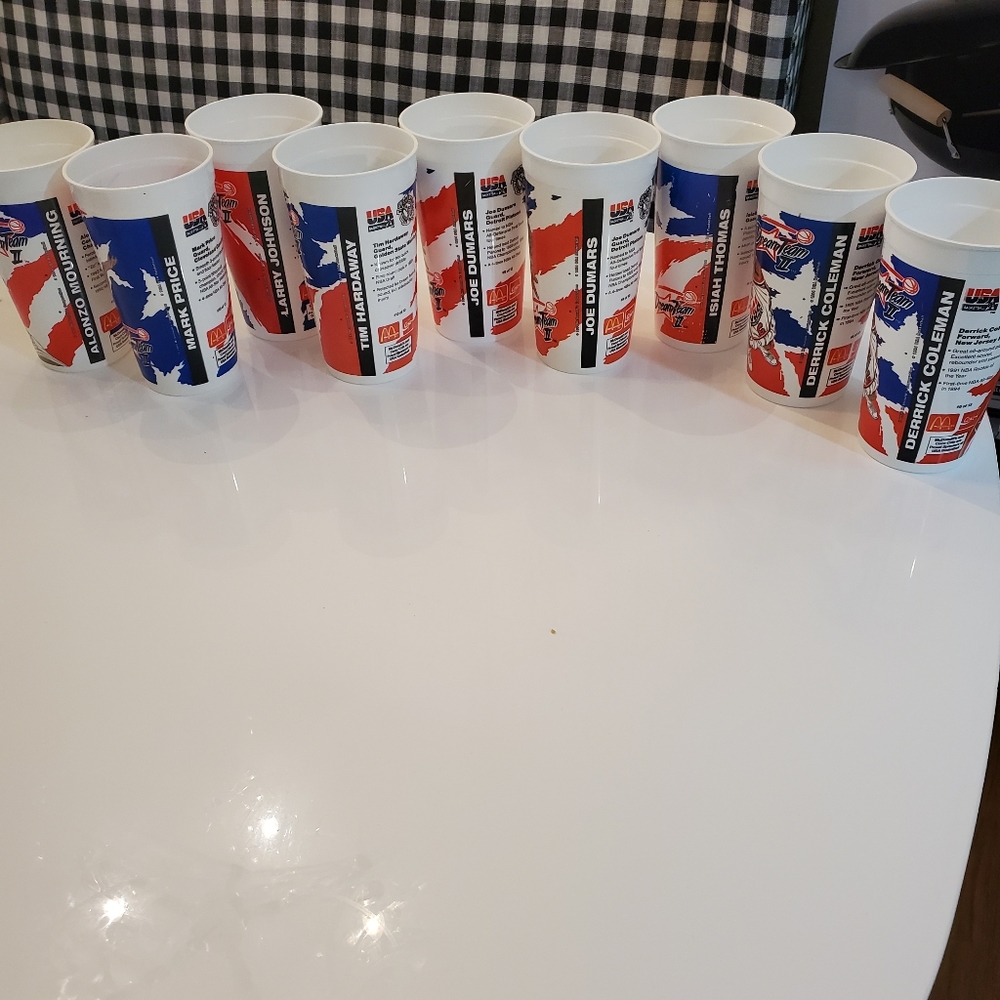 9 McDonald's 1994 Dream Team Cups